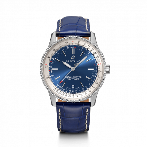 Navitimer 1 38 Automatic Stainless Steel / Blue / Croco / Pin