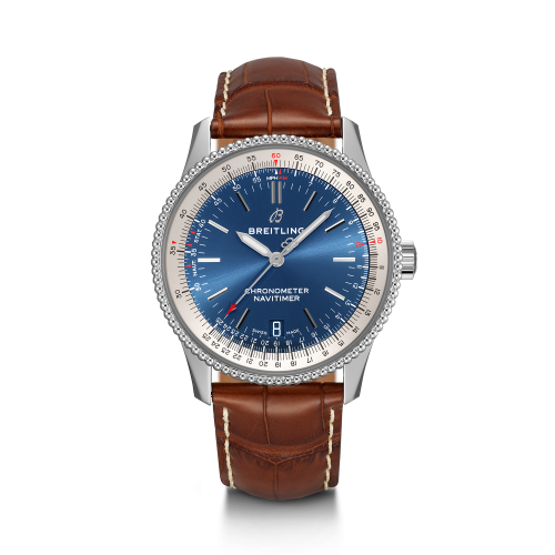 Navitimer 1 38 Automatic Stainless Steel / Blue / Croco / Folding
