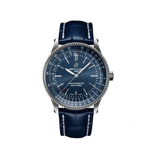 Navitimer Automatic 41 Automatic Stainless Steel / Blue / Croco / Pin