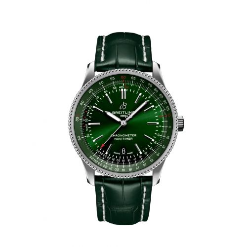 Navitimer Automatic 41 Automatic Stainless Steel / Green / Alligator - Folding