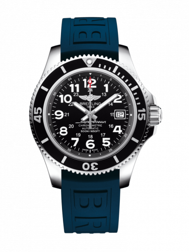 Superocean II 42 Stainless Steel / Volcano Black / Rubber / Pin