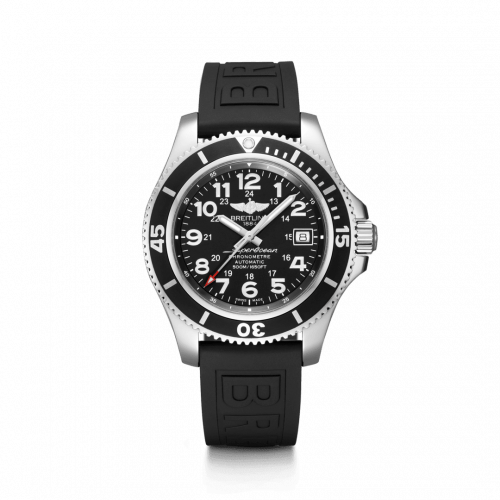Superocean II 42 Stainless Steel / Volcano Black / Rubber / Pin