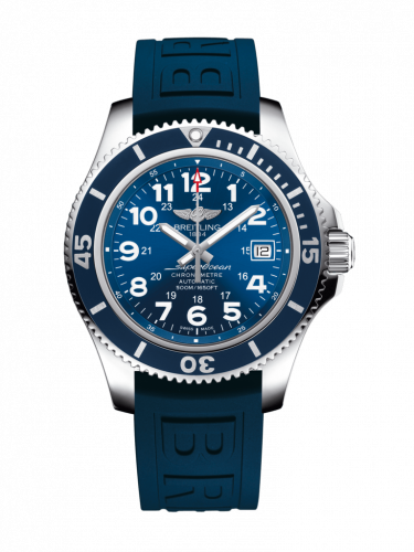 Superocean II 42 Stainless Steel / Blue / Mariner Blue / Rubber / Pin