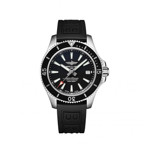 Superocean 42 Stainless Steel / Black / Rubber - Folding / Japan