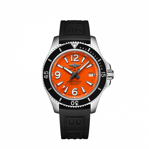 Superocean 42 Stainless Steel / Orange / Rubber / Pin