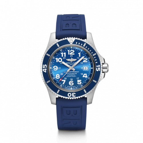 Superocean II 44 Stainless Steel / Blue / Mariner Blue / Rubber / Pin