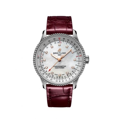 Navitimer 1 35 Automatic Stainless Steel / MOP / Croco / Pin