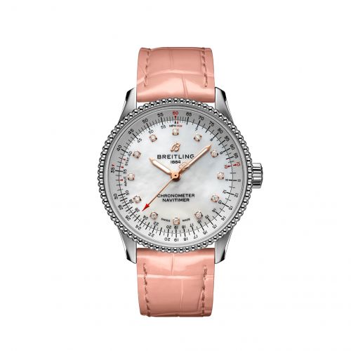 Navitimer 1 35 Automatic Stainless Steel / MOP / Croco / Folding