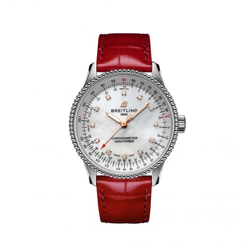 Navitimer 1 35 Automatic Stainless Steel / MOP / Croco / Folding