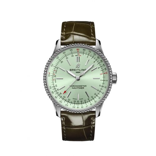Navitimer 1 35 Automatic Stainless Steel / Mint Green / Alligator - Pin