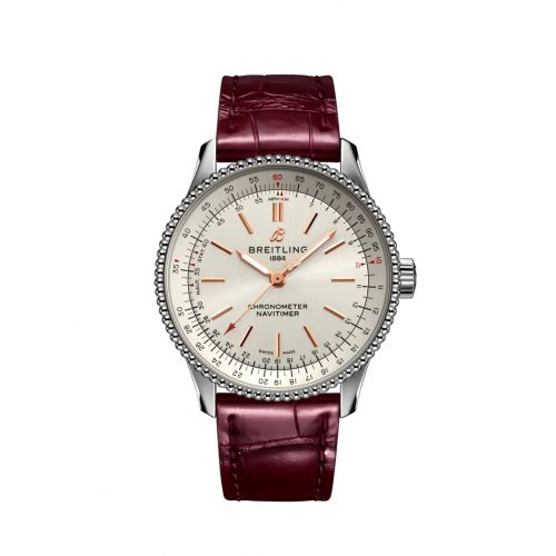 Navitimer 1 35 Automatic Stainless Steel / Silver / Croco / Pin