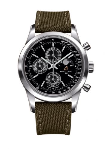 Transocean Chronograph 1461 Stainless Steel / Black / Military / Pin