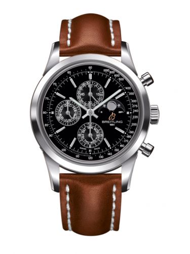 Transocean Chronograph 1461 Stainless Steel / Black / Calf / Pin