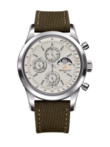 Transocean Chronograph 1461 Stainless Steel / Silver / Military / Pin
