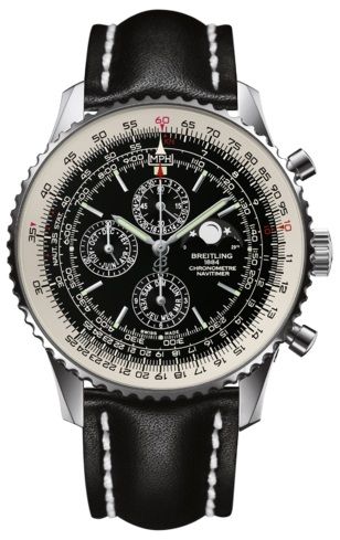 Navitimer 1461 48 Stainless Steel / Black / Calf / Pin