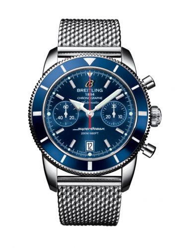 Superocean Heritage 44 Chronograph Stainless Steel / Blue / Blue / Milanese