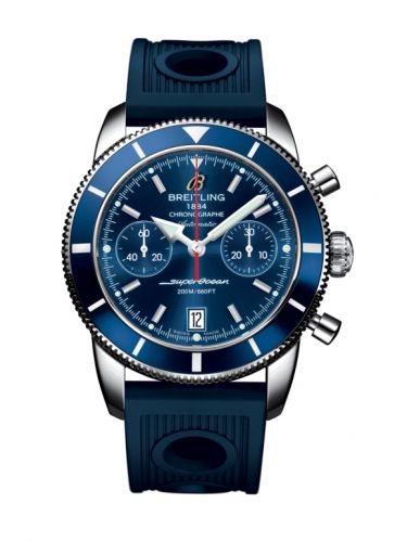 Superocean Heritage 44 Chronograph Stainless Steel / Blue / Blue / Rubber