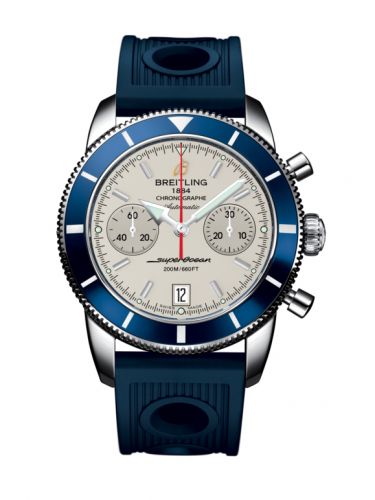 Superocean Heritage 44 Chronograph Stainless Steel / Blue / Silver / Rubber