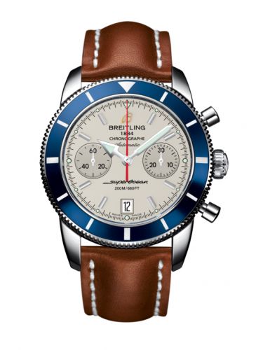 Superocean Heritage 44 Chronograph Stainless Steel / Blue / Silver / Calf