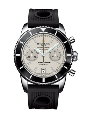 Superocean Heritage 44 Chronograph Stainless Steel / Black / Silver / Rubber