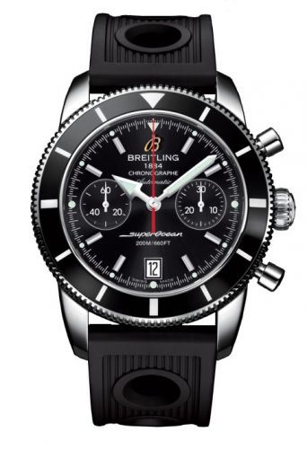 Superocean Heritage 44 Chronograph Stainless Steel / Black / Black / Rubber