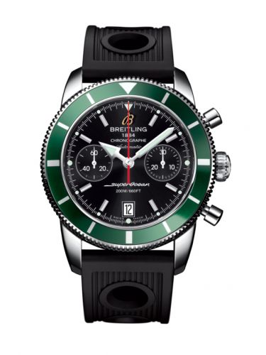 Superocean Heritage 44 Chronograph Stainless Steel / Green / Black / Rubber