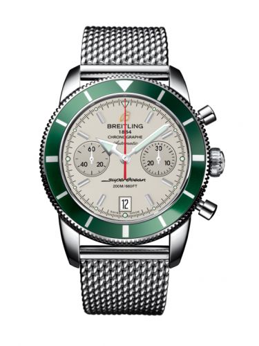 Superocean Heritage 44 Chronograph Stainless Steel / Green / Silver / Milanese