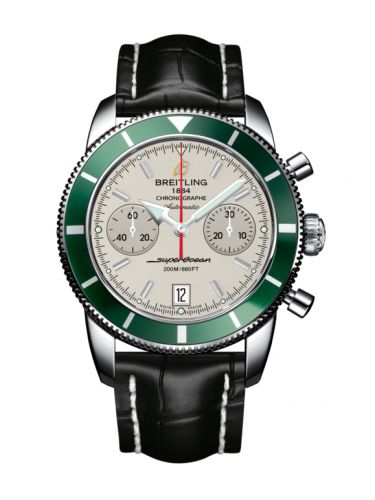 Superocean Heritage 44 Chronograph Stainless Steel / Green / Silver / Croco