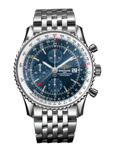 Navitimer World Stainless Steel / Blue / Bracelet
