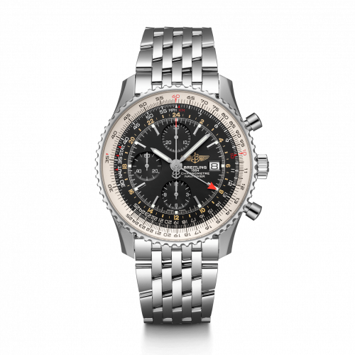 Navitimer World Stainless Steel / Black / Bracelet