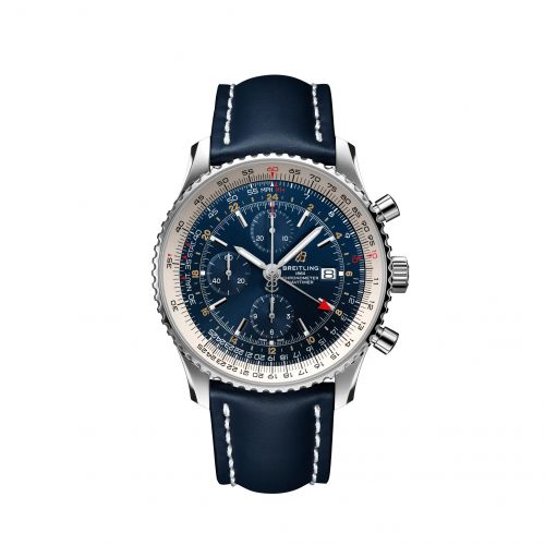 Navitimer 1 Chronograph GMT Stainless Steel / Blue / Calf / Pin