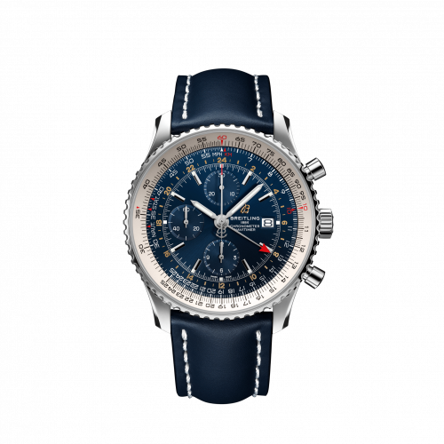 Navitimer 1 Chronograph GMT Stainless Steel / Blue / Calf / Folding