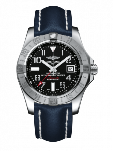 Avenger II GMT Stainless Steel / Volcano Black / Calf / Pin