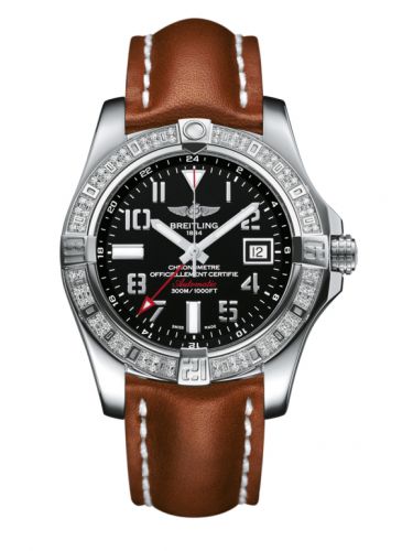 Avenger II GMT Stainless Steel / Diamond / Volcano Black / Calf