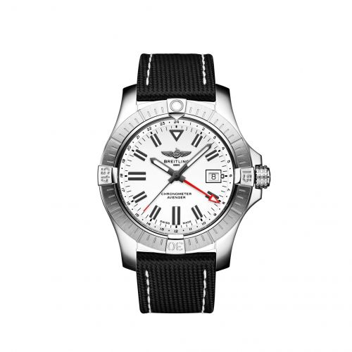 Avenger Automatic GMT 43 Stainless Steel / White / Calf / Pin