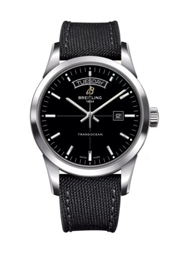 Transocean Day & Date Stainless Steel / Black / Military