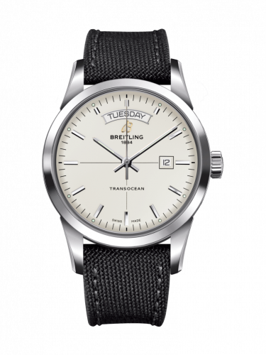 Transocean Day & Date Stainless Steel / Silver / Military / Pin