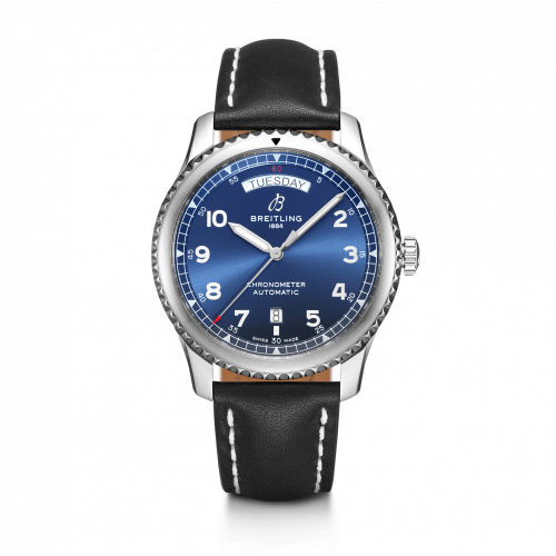 Navitimer 8 Automatic Day & Date 41 Stainless Steel / Blue / Black Calf / Pin