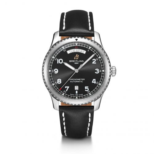 Navitimer 8 Automatic Day & Date 41 Stainless Steel / Black / Black Calf / Pin