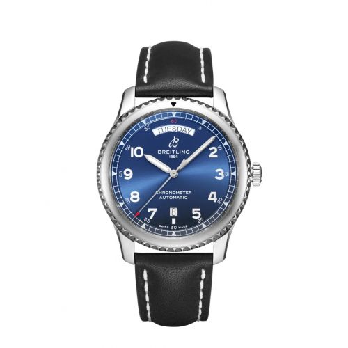 Navitimer 8 Automatic Day & Date 41 Stainless Steel / Blue / Black Calf / Folding