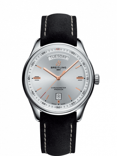 Premier Automatic Day & Date 40 Stainless Steel / Silver / Nubuck Black / Tang