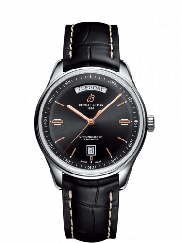 Premier Automatic Day & Date 40 Stainless Steel / Black / Croco Black / Folding
