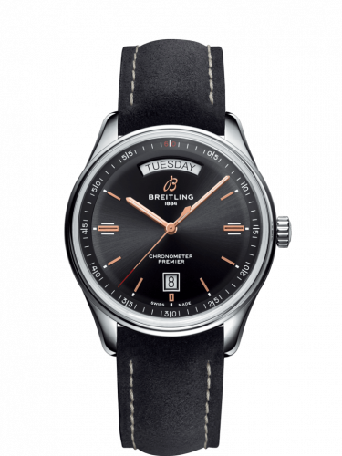 Premier Automatic Day & Date 40 Stainless Steel / Black / Nubuck Anthracite / Folding