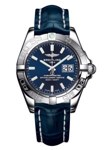 Galactic 41 Stainless Steel / Horizon Blue / Croco