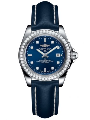 Galactic 32 Sleek Edition Stainless Steel / Diamond / Horizon Blue Diamond / Calf