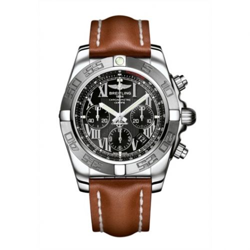 Chronomat 44 Stainless Steel / Black - Roman / Calf