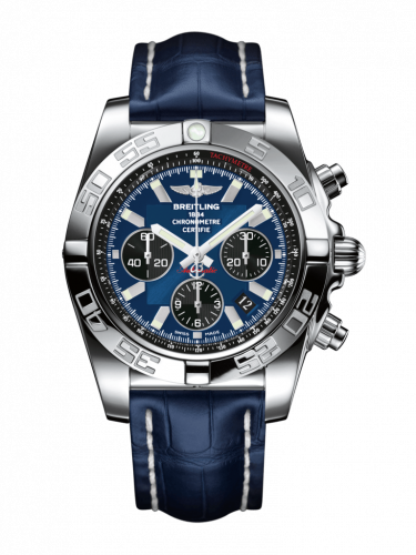 Chronomat 44 Stainless Steel / Blackeye Blue / Croco / Pin