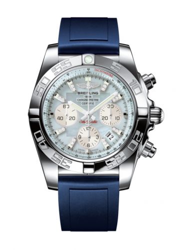 Chronomat 44 Stainless Steel / Gray Pearl Diamond / Rubber