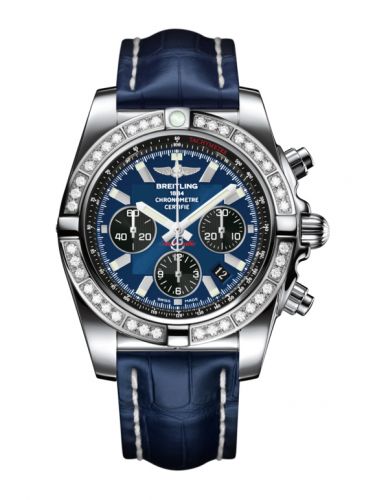 Chronomat 44 Stainless Steel / Diamond / Blackeye Blue / Croco
