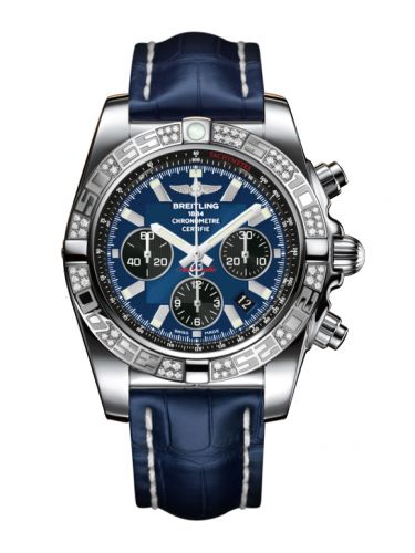 Chronomat 44 Stainless Steel / Diamond / Blackeye Blue / Croco